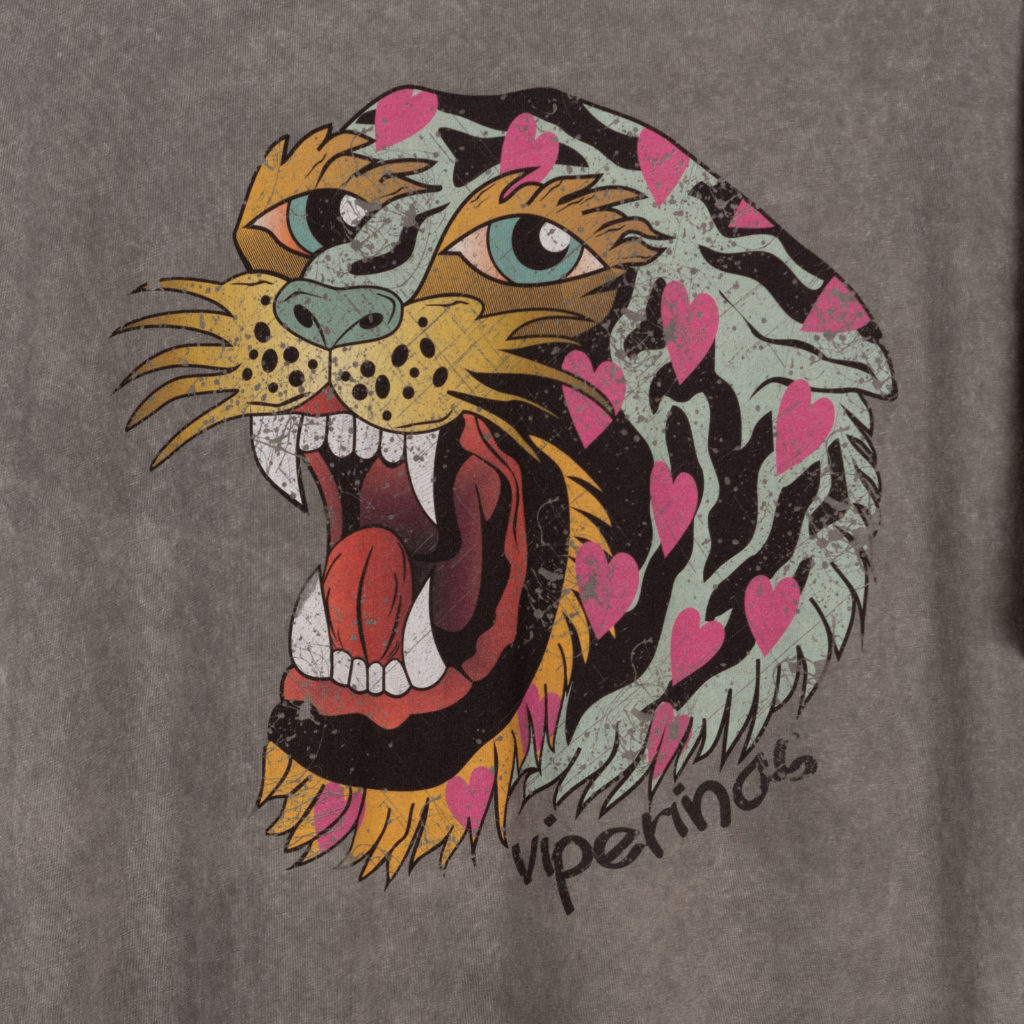 Camiseta Vintage Tigre Gris