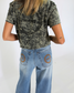 Crop Top Logo Acid Wash BK