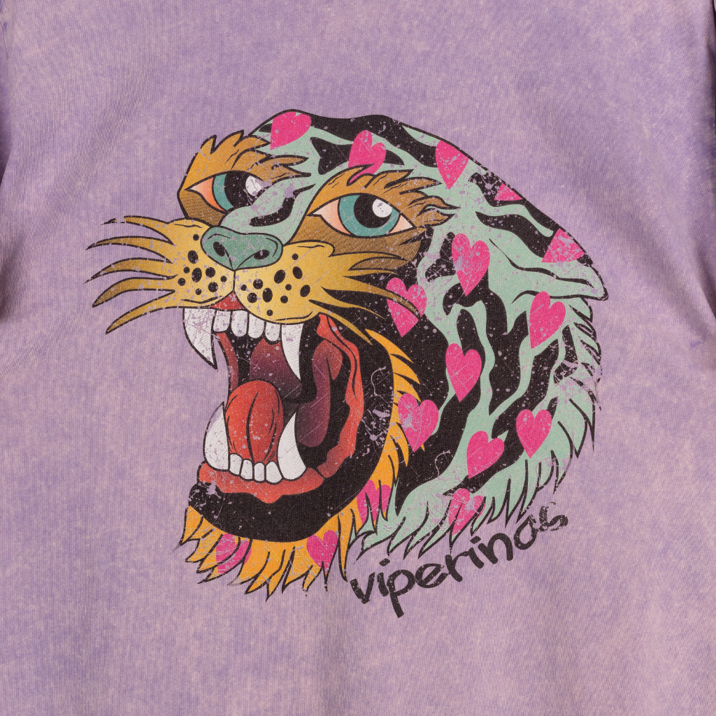 Camiseta Vintage Tigre Lila