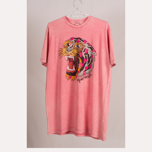 Camiseta Vintage Tigre Rosa