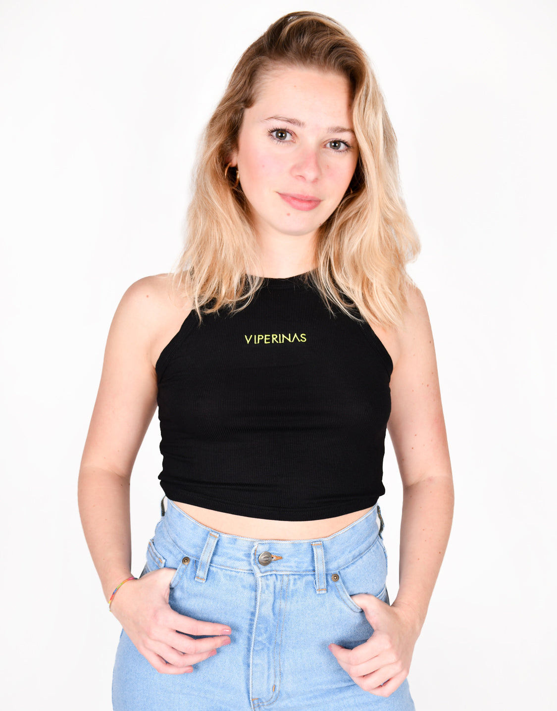 Viperinas Tank Top Embroidery Black | Comprar online ropa mujer y unisex Canarias | Envíos a todo el mundo | Moda urbana y de baño | Viperinas Original Brand 