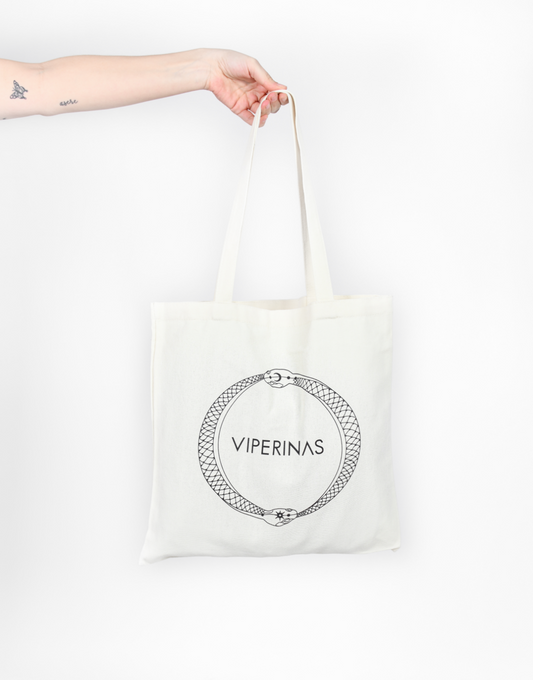 Viperinas Online Store | Tote Bag The Logo Blanco| Composición: 100% canvas | Bolso de Tela  | Envíos a todo el mundo | Marca de Ropa canaria | Moda Mujer y Unisex
